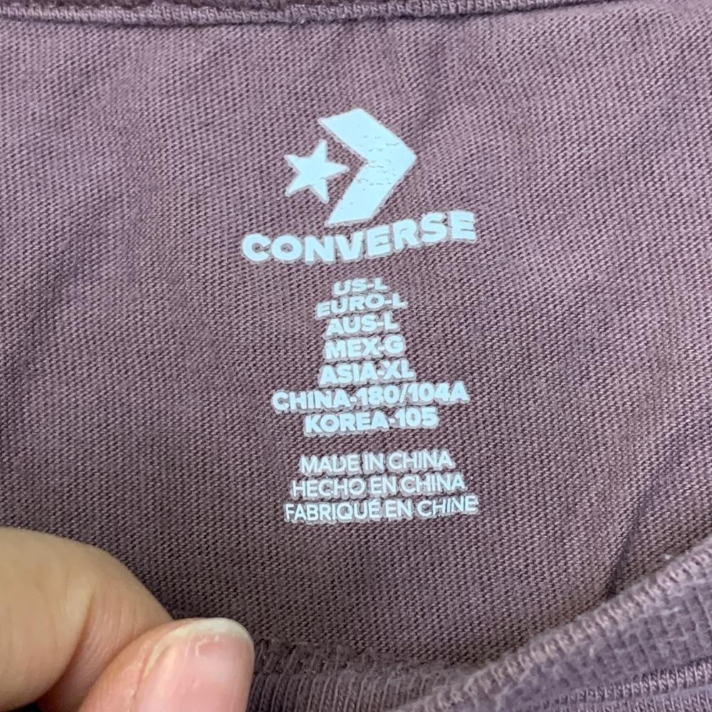 Converse T-Shirt Mens Large Coral Brown Cotton Logo Graphic Casual Outdoor Tee - Picture 6 of 14